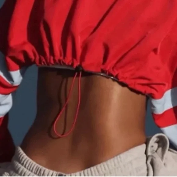 Free People Movement Swift Windbreaker Bolero Varsity Red/Sky One Size NWOT - Picture 2 of 5